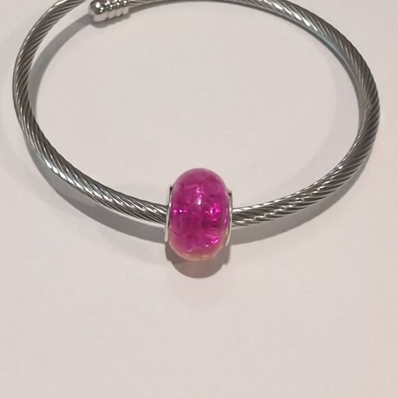 Silver Pink and Yellow‎ Charm for Pandora Style Bracelet - Picture 2 of 6